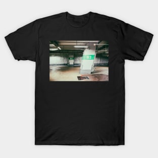 Parking garage underground, industrial interior T-Shirt